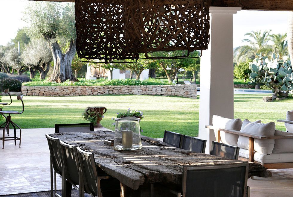 outside dining ibiza villa rental